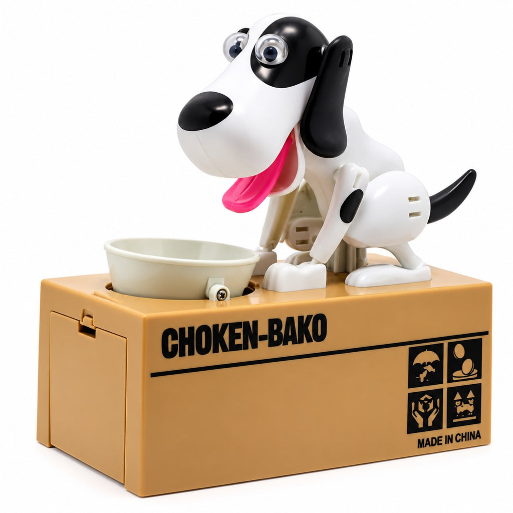 Solis Coin Critters — Dog, Black and White Spots: coin bank