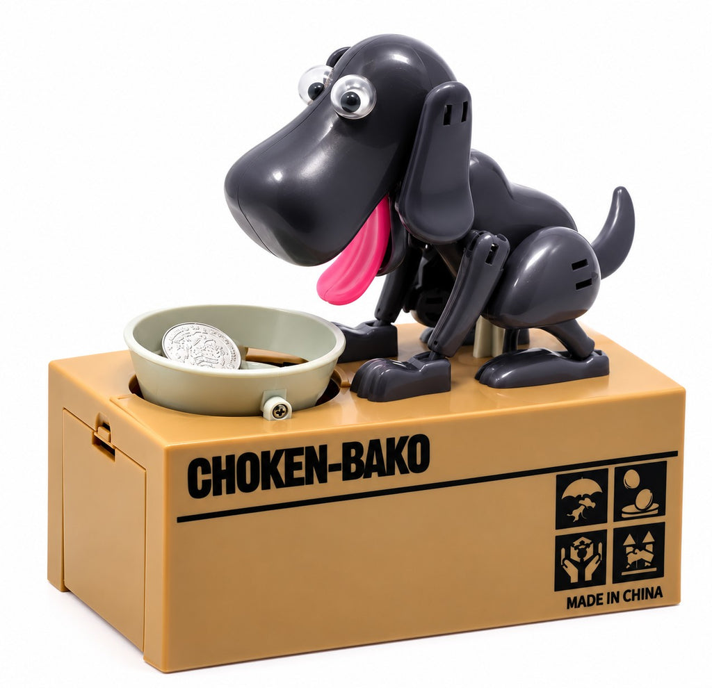 Solis Coin Critters — Dog, All Black: coin bank