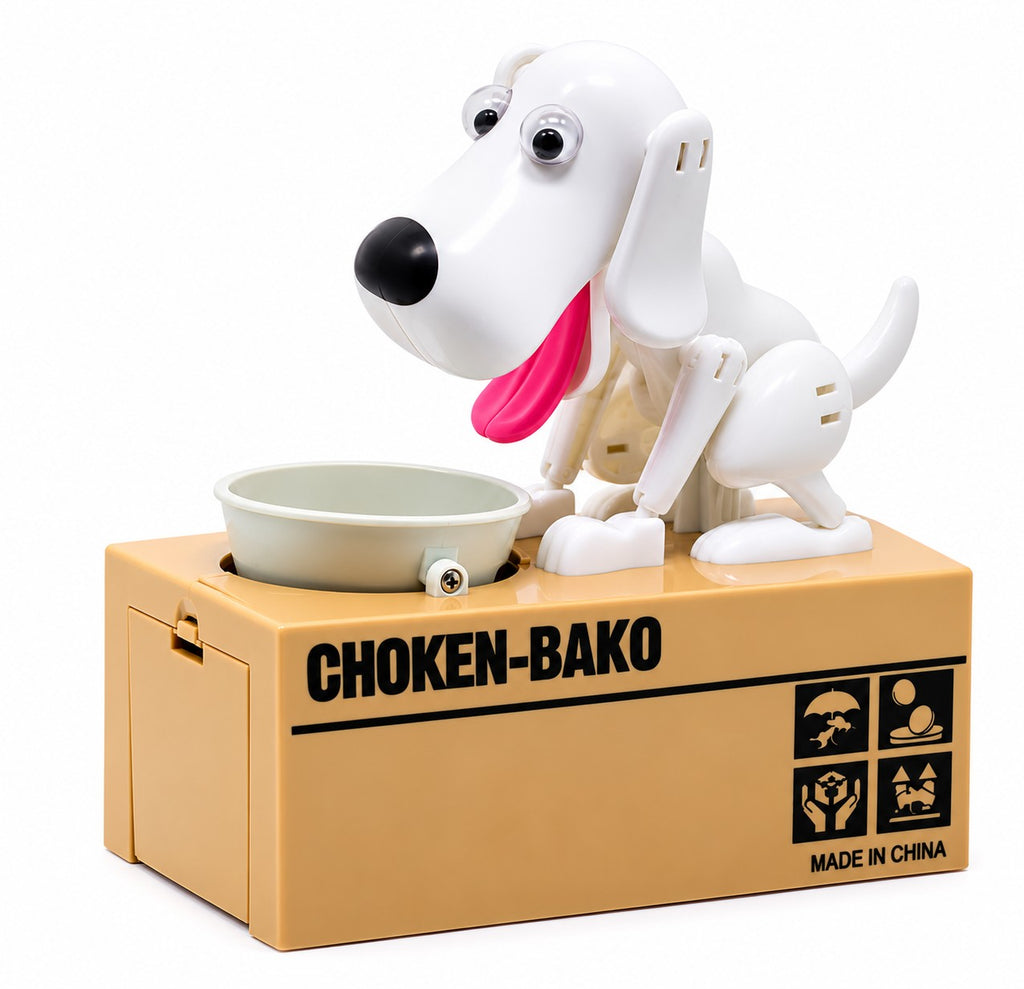 Solis Coin Critters — Dog, All White: coin bank