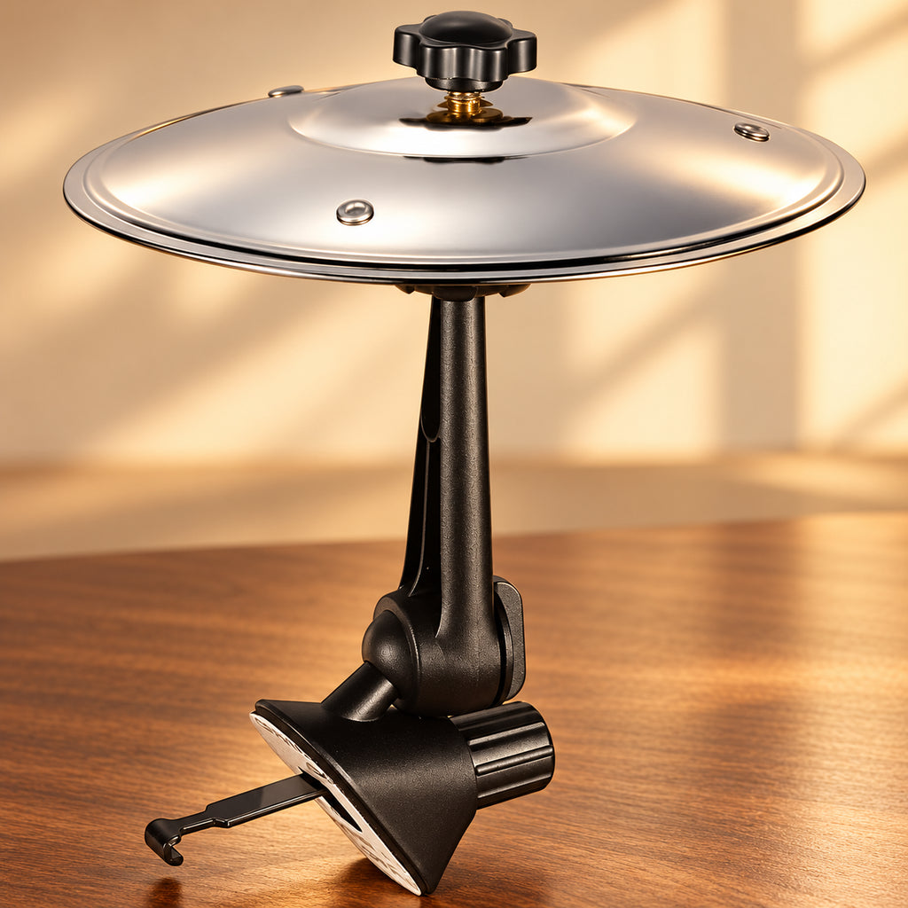 Solis Crash — silver mini cymbal for car with its air vent mount