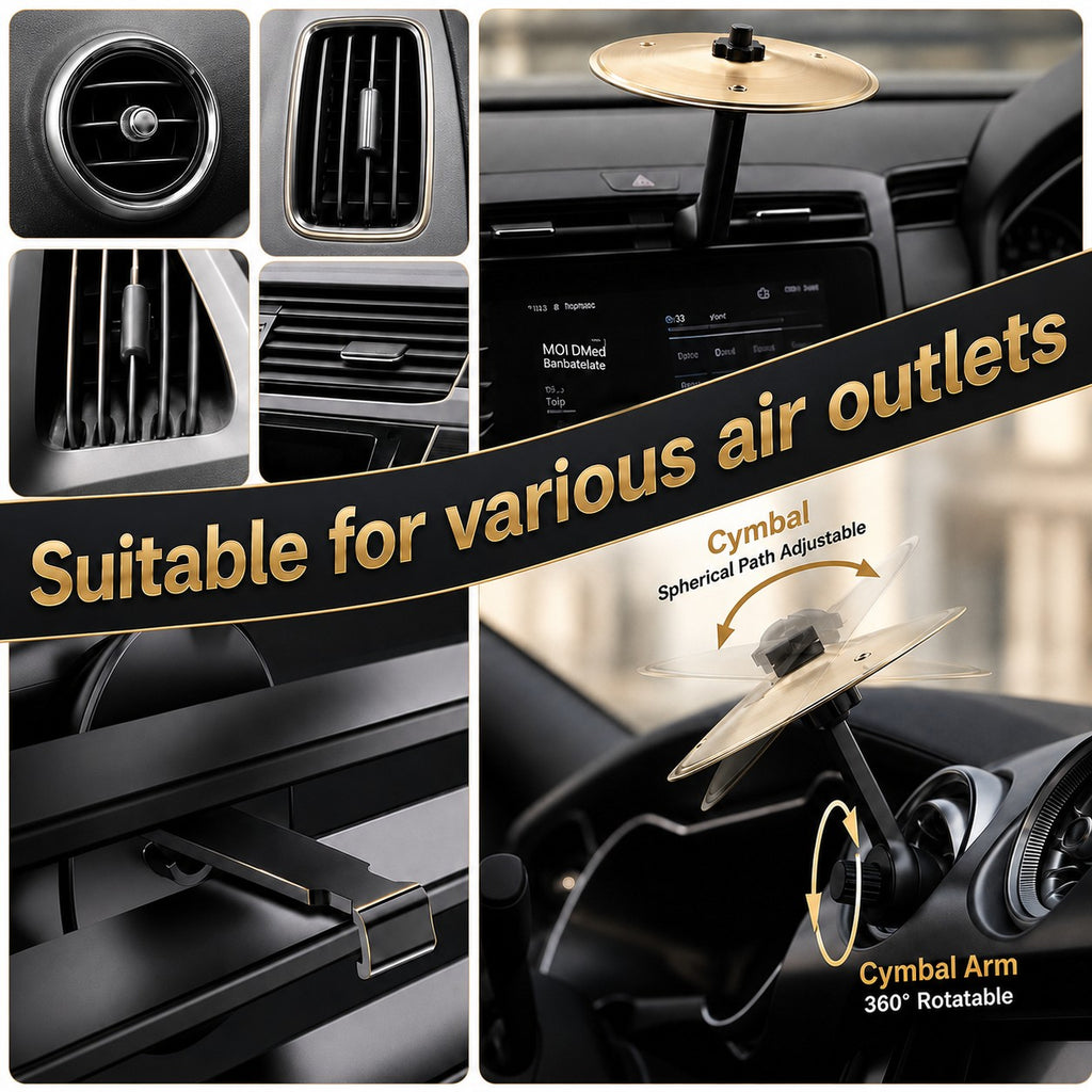 Solis Crash — car drum cymbal fits horizontal, vertical and round air vents