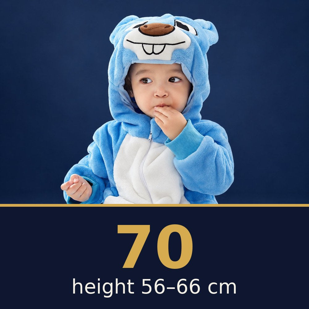 Solis Critter Onesie Blue Groundhog — size 70 · height 56–66 cm