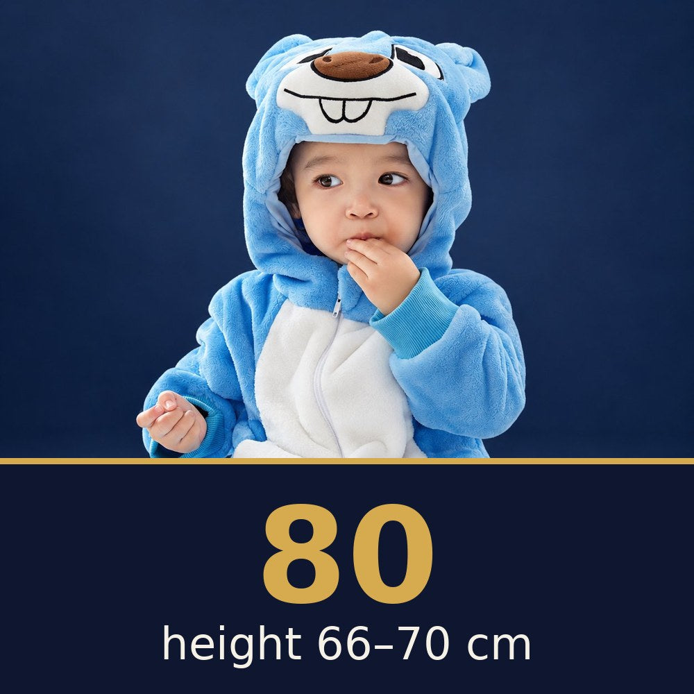 Solis Critter Onesie Blue Groundhog — size 80 · height 66–70 cm
