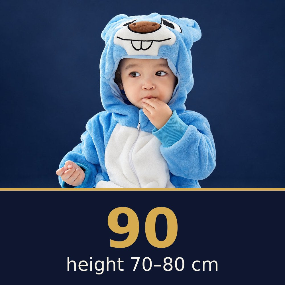 Solis Critter Onesie Blue Groundhog — size 90 · height 70–80 cm