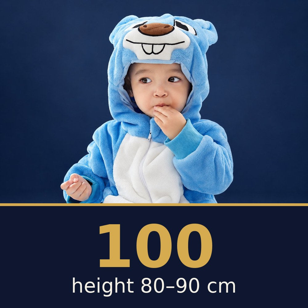 Solis Critter Onesie Blue Groundhog — size 100 · height 80–90 cm