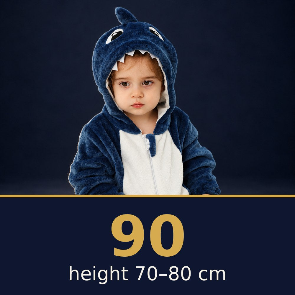 Solis Critter Onesie Blue Shark — size 90 · height 70–80 cm