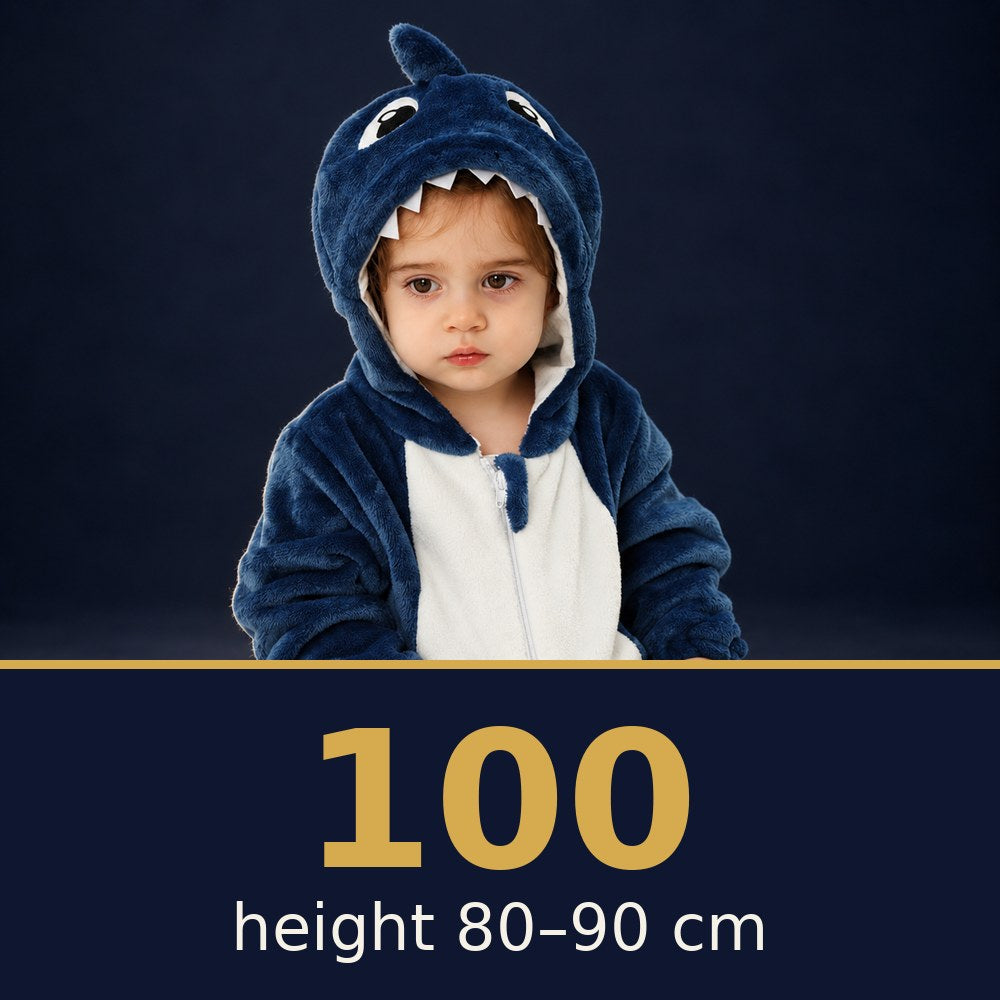Solis Critter Onesie Blue Shark — size 100 · height 80–90 cm