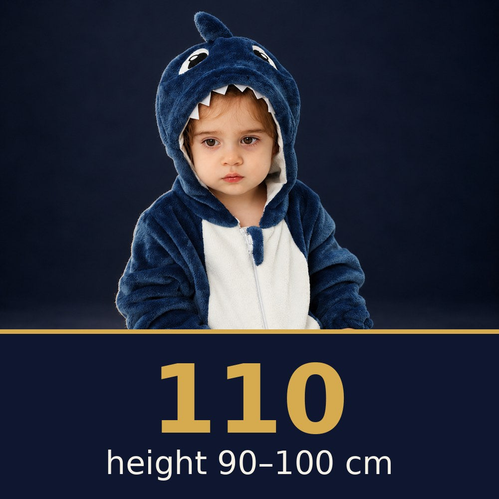 Solis Critter Onesie Blue Shark — size 110 · height 90–100 cm