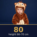 Solis Critter Onesie Brown Monkey — size 80 · height 66–70 cm