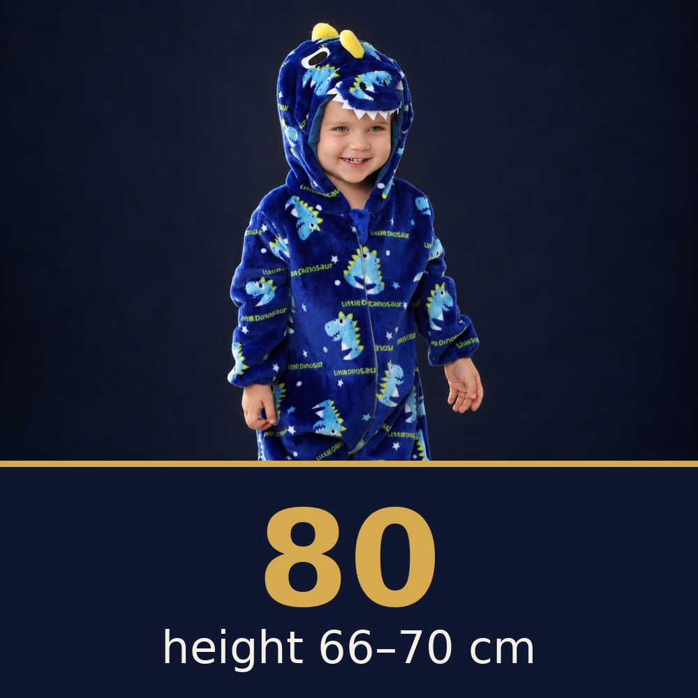 Solis Critter Onesie Dino Print — size 80 · height 66–70 cm