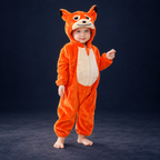 solis critter onesie fox — Fox worn by a child on a dark navy studio background