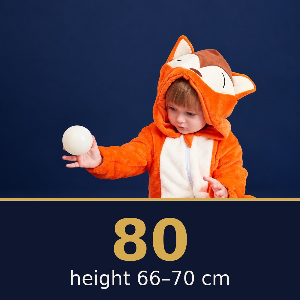 Solis Critter Onesie Fox Cub — size 80 · height 66–70 cm