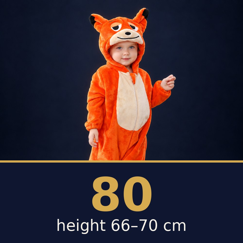 Solis Critter Onesie Fox — size 80 · height 66–70 cm