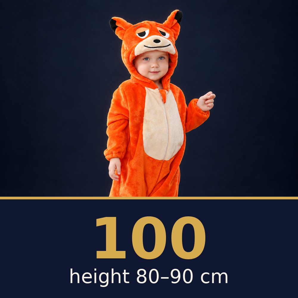 Solis Critter Onesie Fox — size 100 · height 80–90 cm