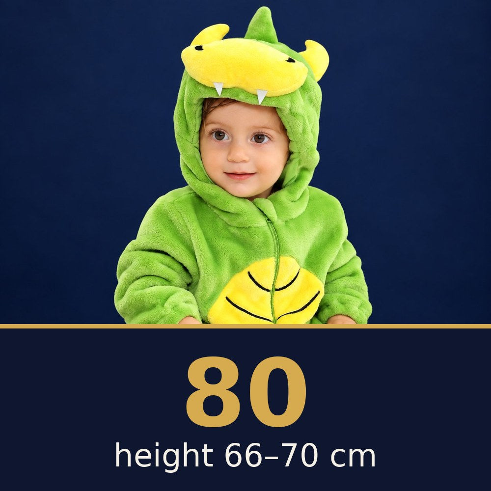 Solis Critter Onesie Green Dino — size 80 · height 66–70 cm