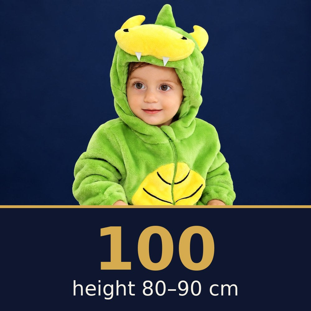 Solis Critter Onesie Green Dino — size 100 · height 80–90 cm