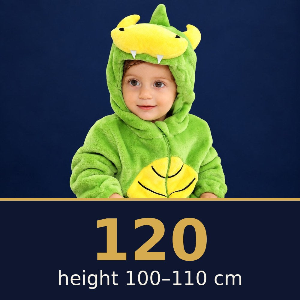 Solis Critter Onesie Green Dino — size 120 · height 100–110 cm