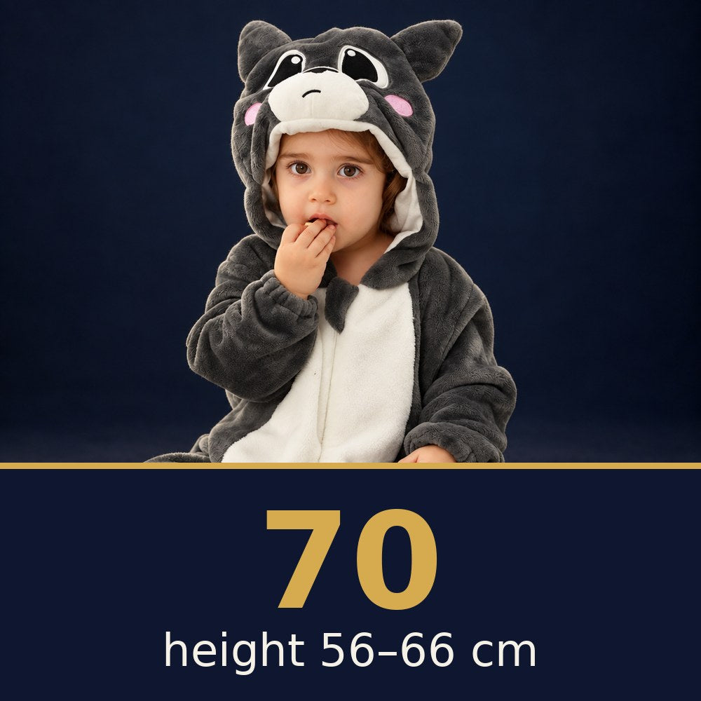 Solis Critter Onesie Grey Cat — size 70 · height 56–66 cm