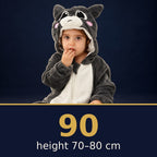 Solis Critter Onesie Grey Cat — size 90 · height 70–80 cm