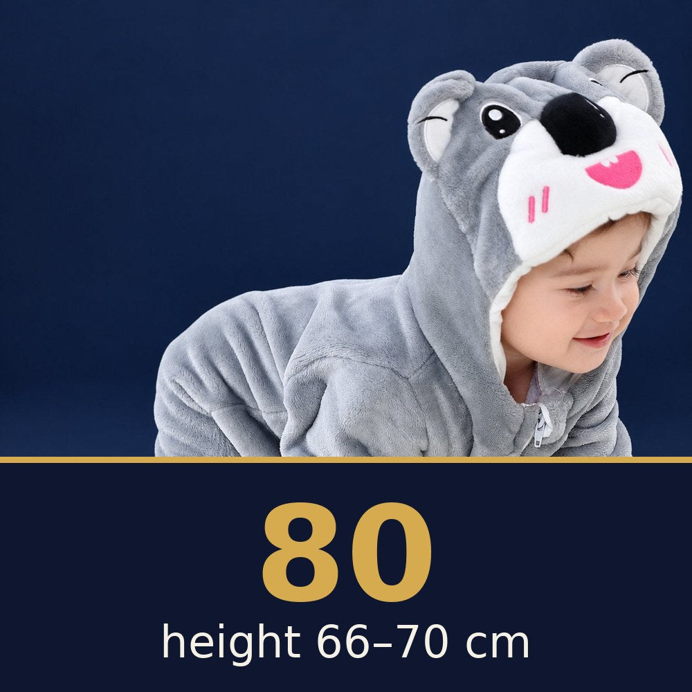 Solis Critter Onesie Grey Koala — size 80 · height 66–70 cm