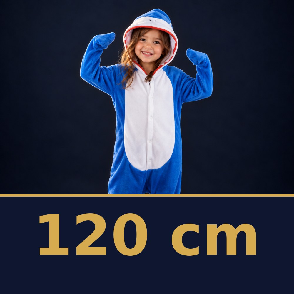 Solis Critter Onesie Kids Blue Shark — size 120 cm