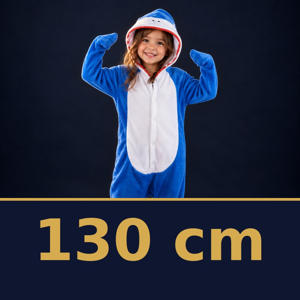 Solis Critter Onesie Kids Blue Shark — size 130 cm