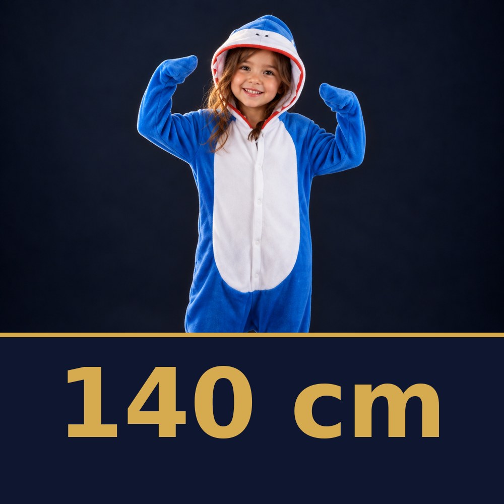 Solis Critter Onesie Kids Blue Shark — size 140 cm