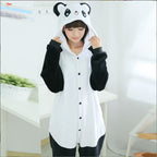 Solis Critter Onesie Kids — Giant Panda: hooded flannel animal jumpsuit on a child