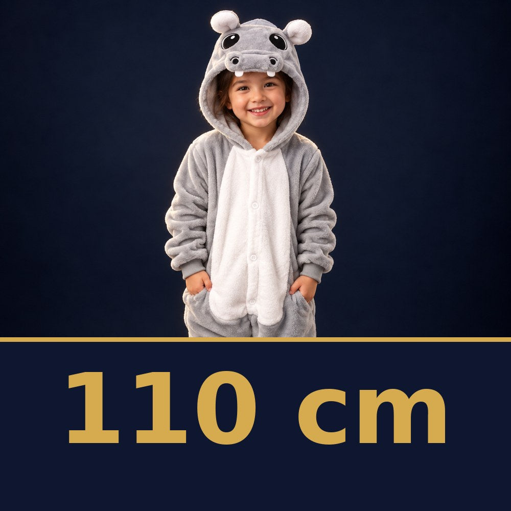 Solis Critter Onesie Kids Grey Hippo — size 110 cm