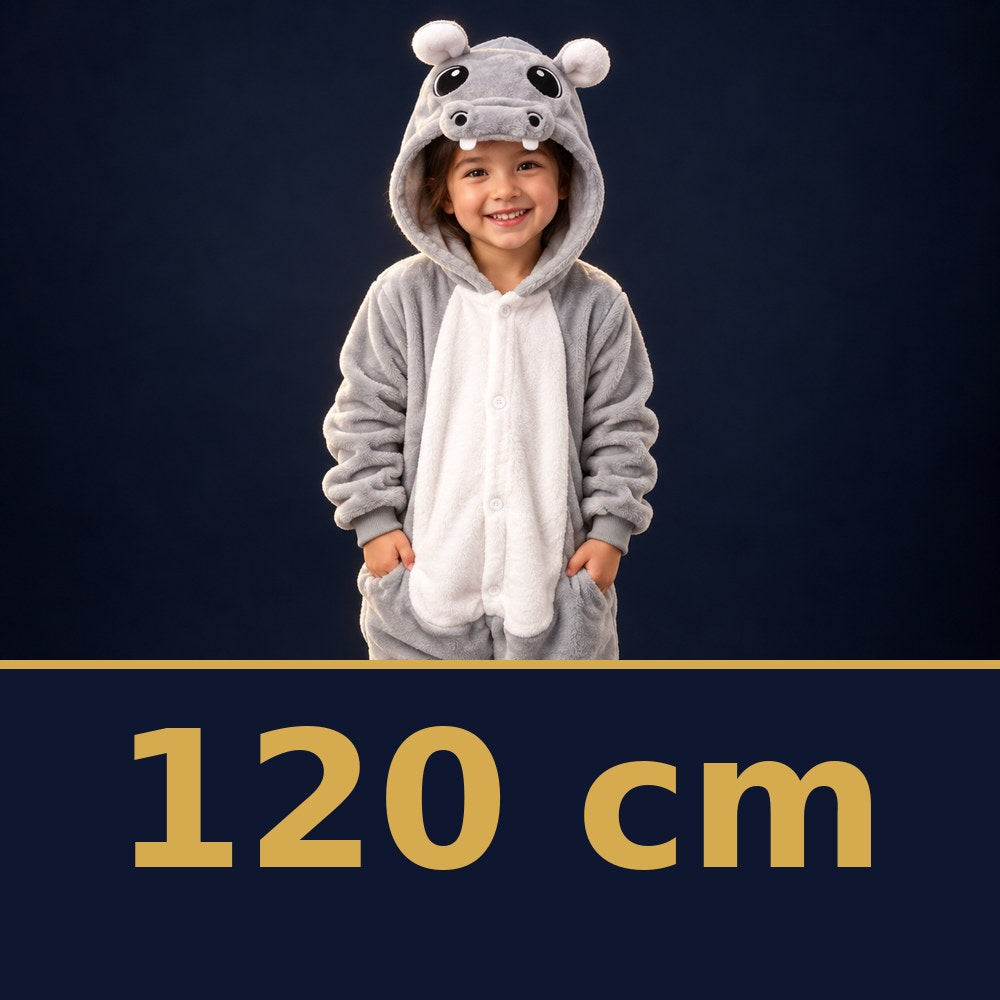 Solis Critter Onesie Kids Grey Hippo — size 120 cm