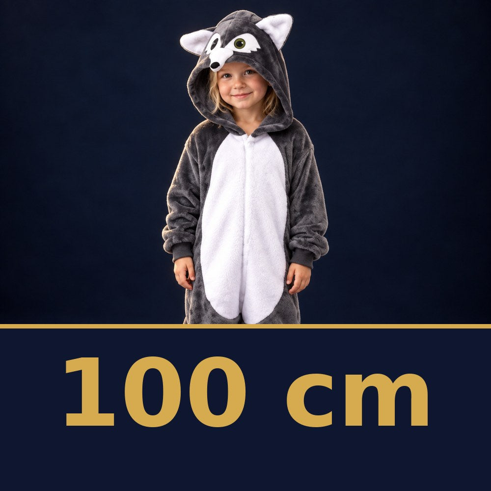 Solis Critter Onesie Kids Grey Wolf — size 100 cm