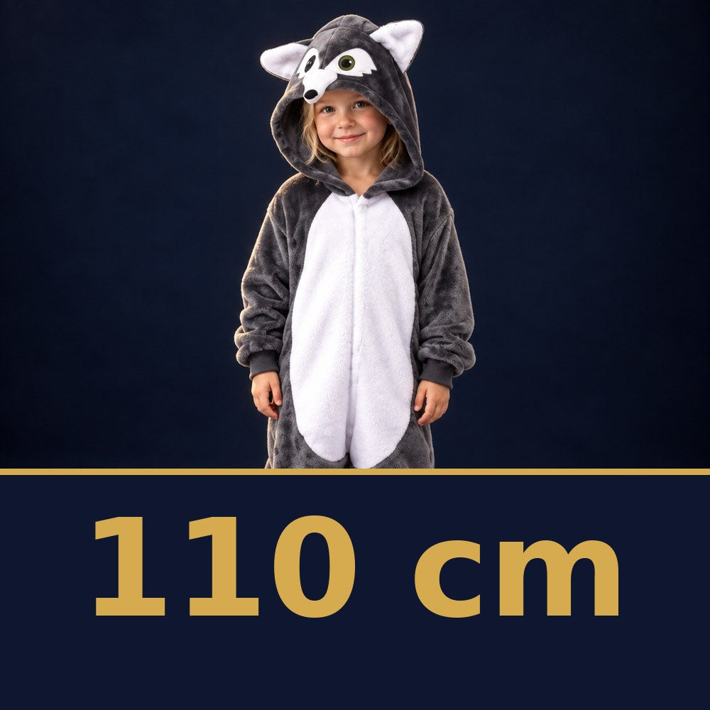 Solis Critter Onesie Kids Grey Wolf — size 110 cm