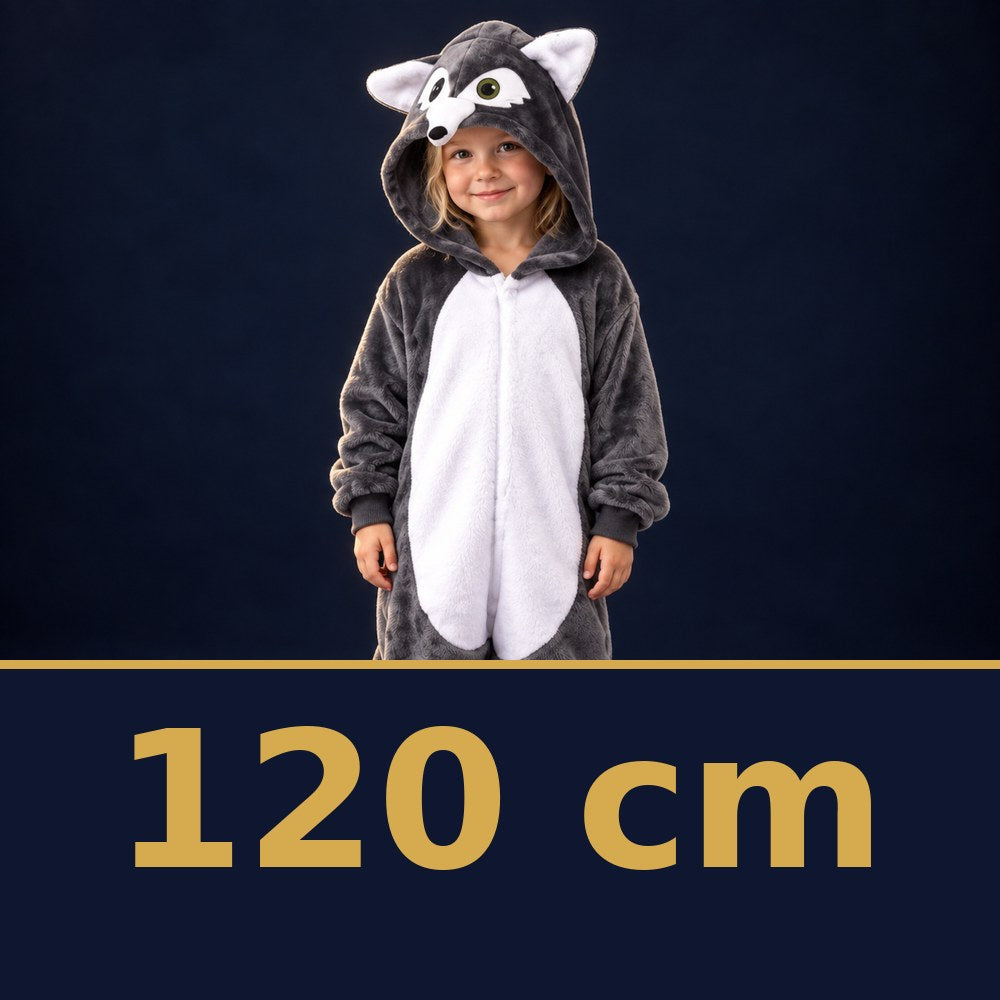 Solis Critter Onesie Kids Grey Wolf — size 120 cm