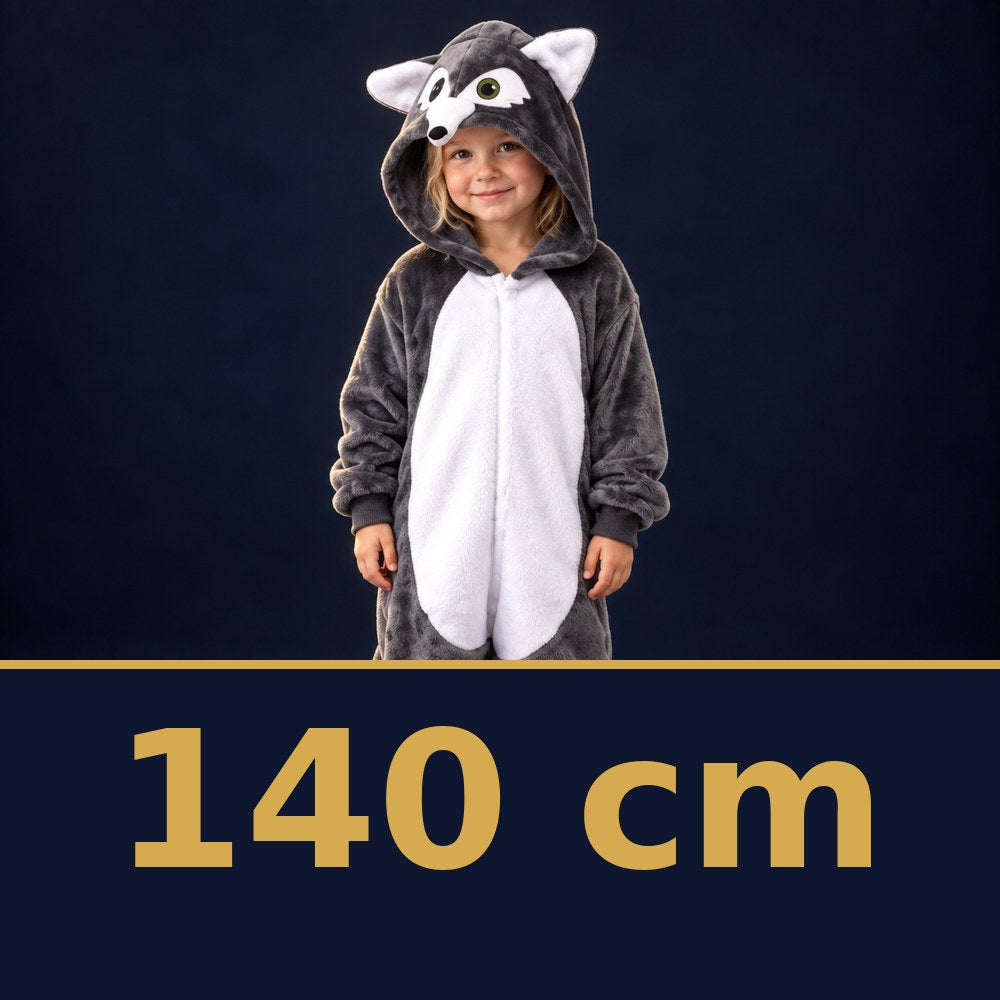 Solis Critter Onesie Kids Grey Wolf — size 140 cm