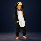 solis critter onesie kids penguin — Penguin worn by a child on a dark navy studio background