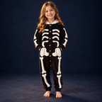 solis critter onesie kids skeleton — Skeleton worn by a child on a dark navy studio background