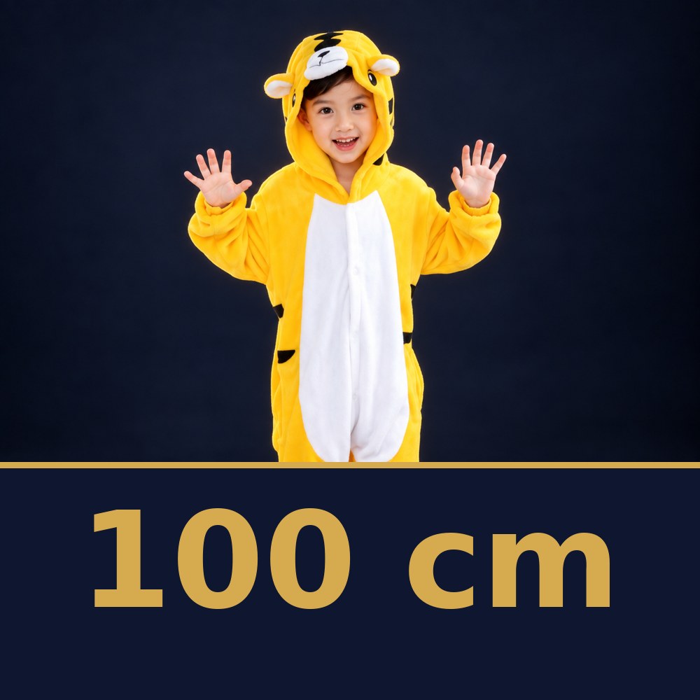 Solis Critter Onesie Kids Yellow Tiger — size 100 cm