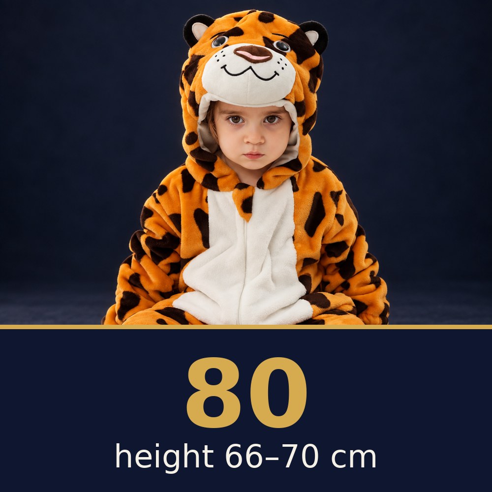 Solis Critter Onesie Leopard — size 80 · height 66–70 cm