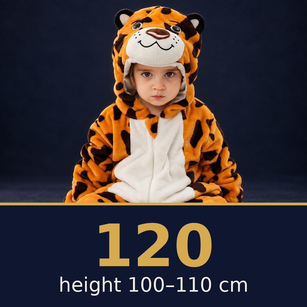 Solis Critter Onesie Leopard — size 120 · height 100–110 cm