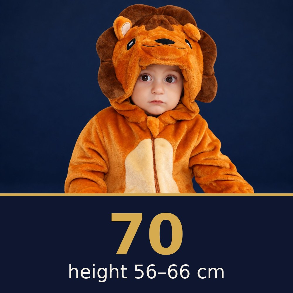 Solis Critter Onesie Lion — size 70 · height 56–66 cm