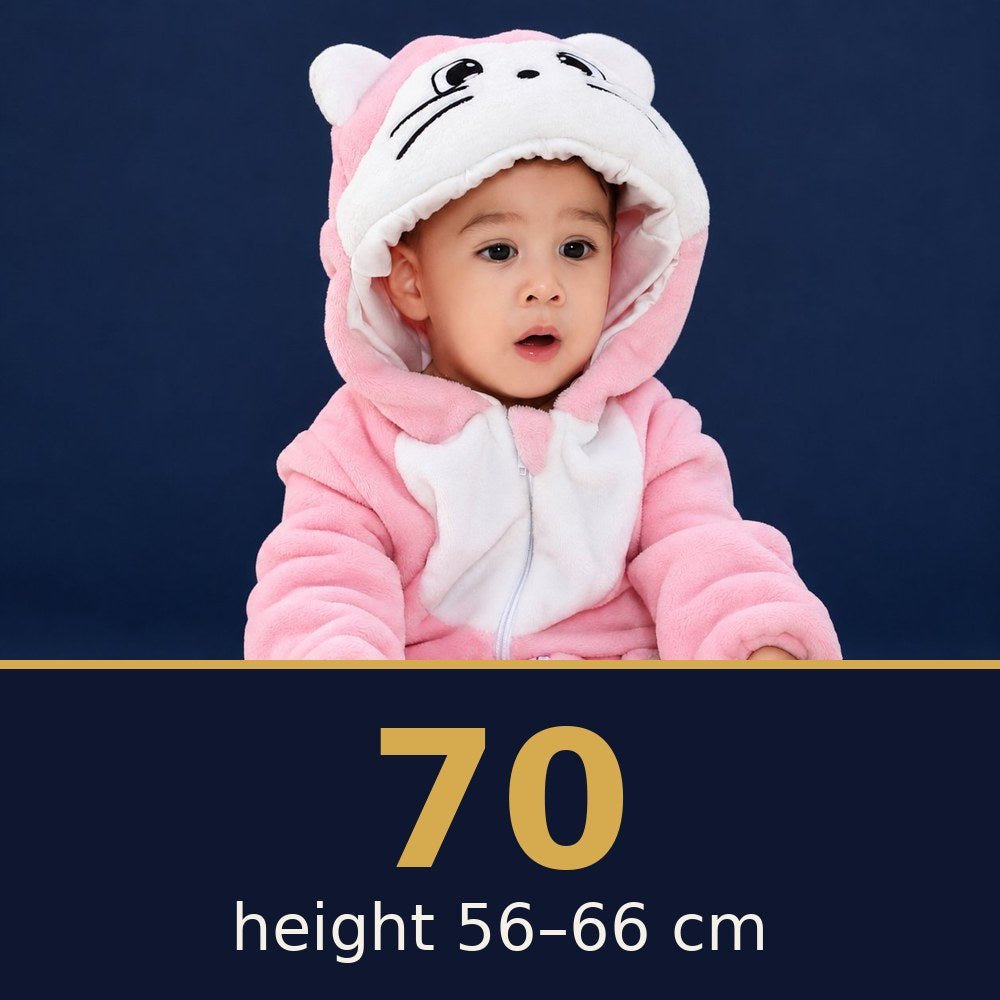 Solis Critter Onesie Pink And White Cat — size 70 · height 56–66 cm