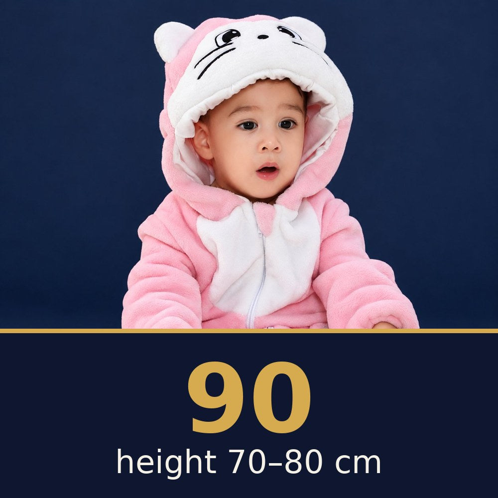 Solis Critter Onesie Pink And White Cat — size 90 · height 70–80 cm