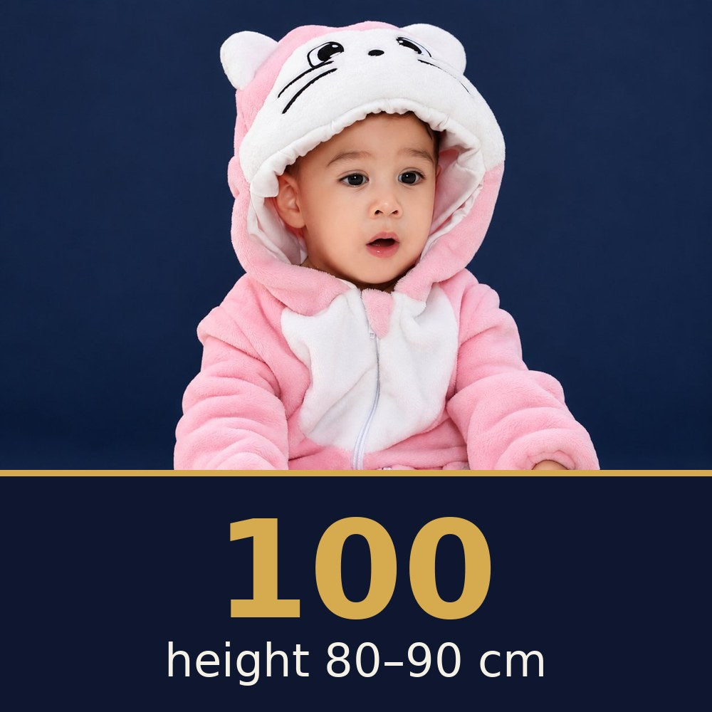 Solis Critter Onesie Pink And White Cat — size 100 · height 80–90 cm