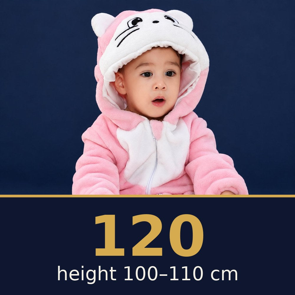 Solis Critter Onesie Pink And White Cat — size 120 · height 100–110 cm