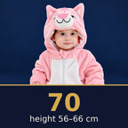 Solis Critter Onesie Pink Cat — size 70 · height 56–66 cm