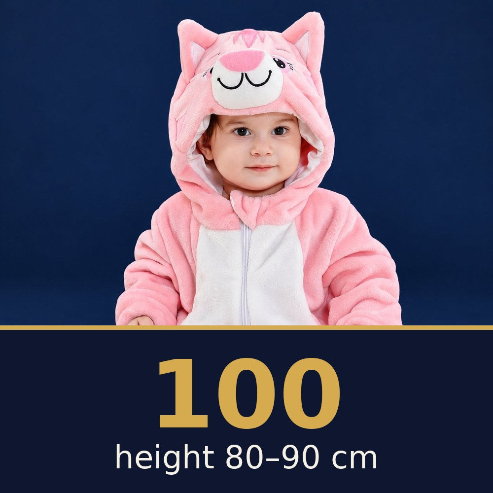 Solis Critter Onesie Pink Cat — size 100 · height 80–90 cm