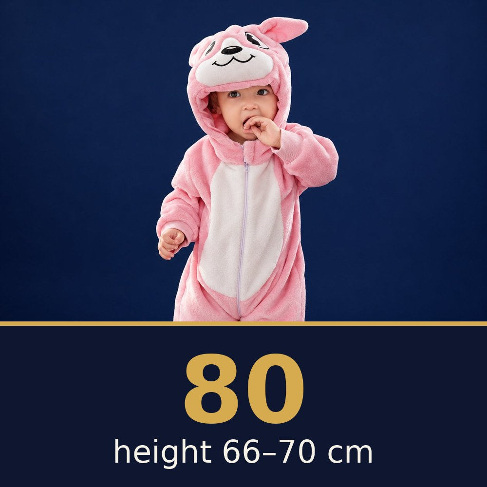 Solis Critter Onesie Pink Kangaroo — size 80 · height 66–70 cm