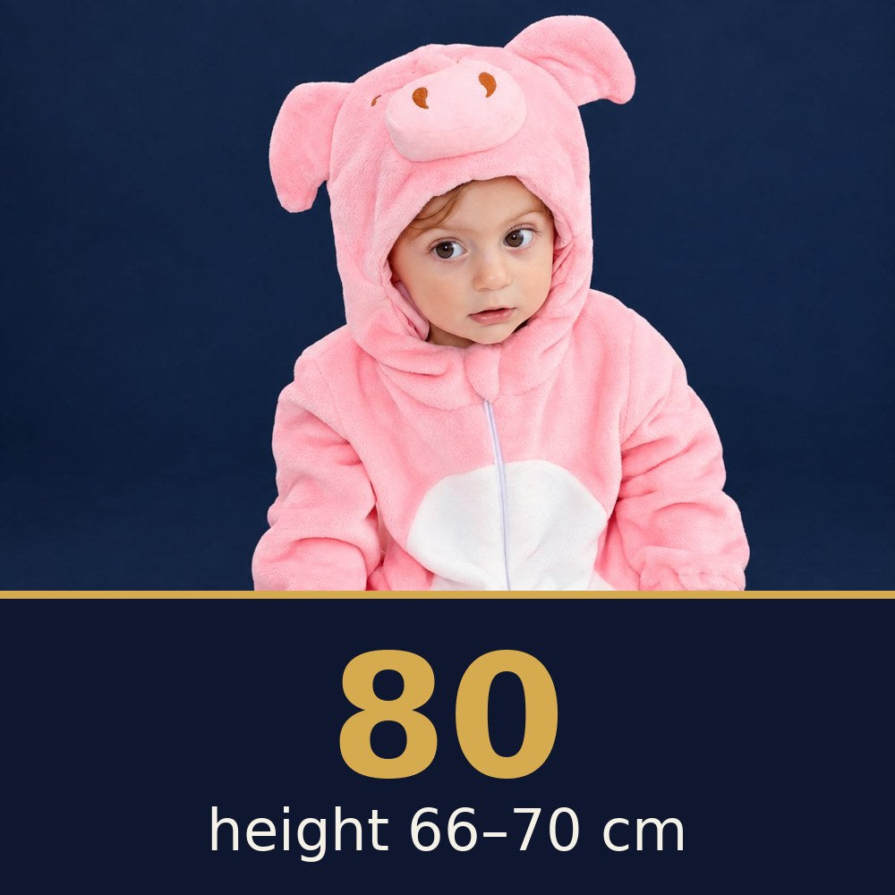 Solis Critter Onesie Pink Pig — size 80 · height 66–70 cm