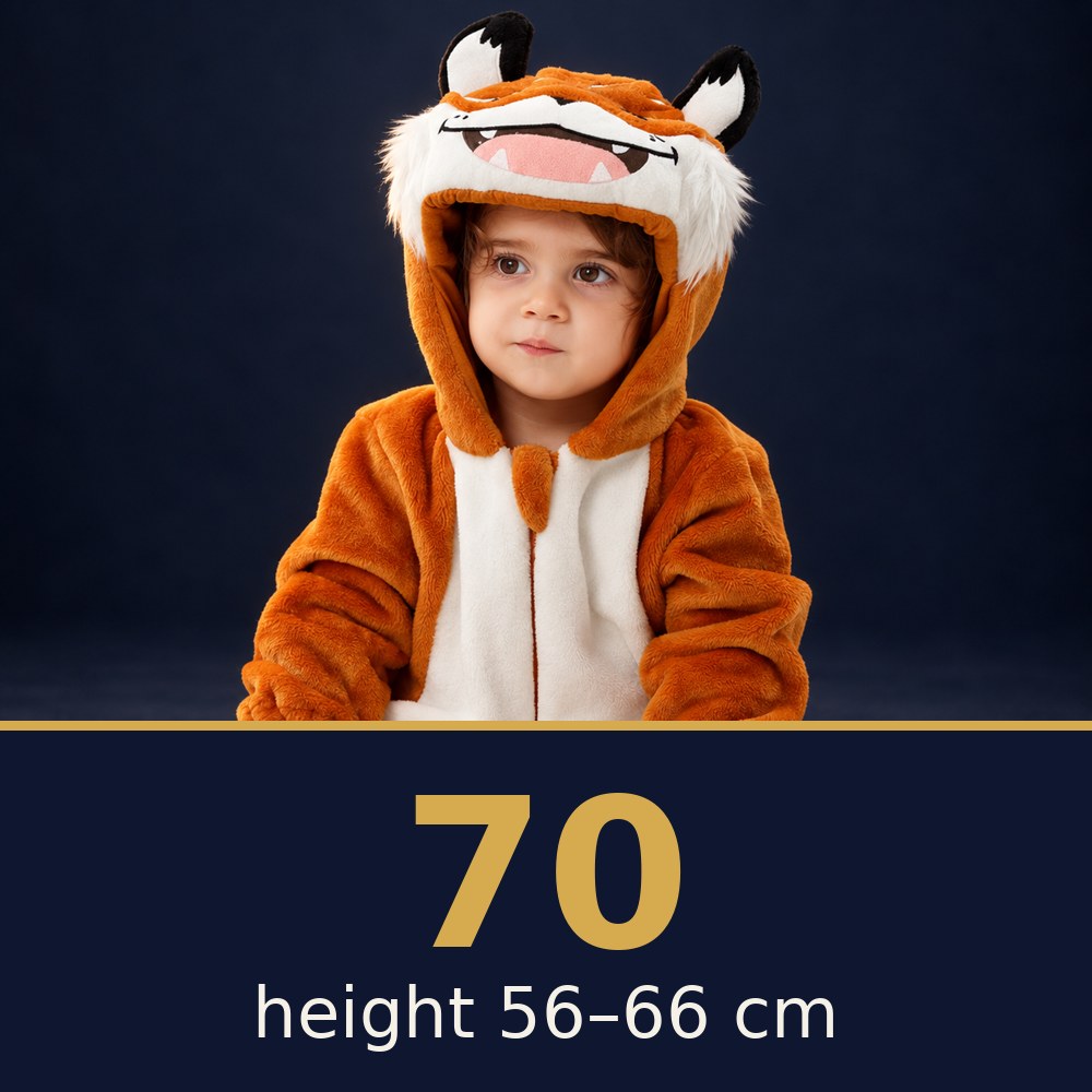 Solis Critter Onesie Smiling Tiger — size 70 · height 56–66 cm