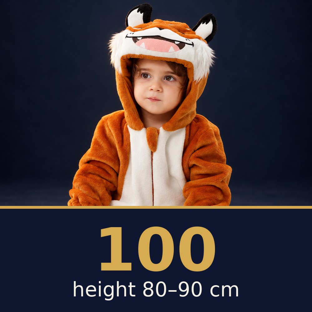Solis Critter Onesie Smiling Tiger — size 100 · height 80–90 cm